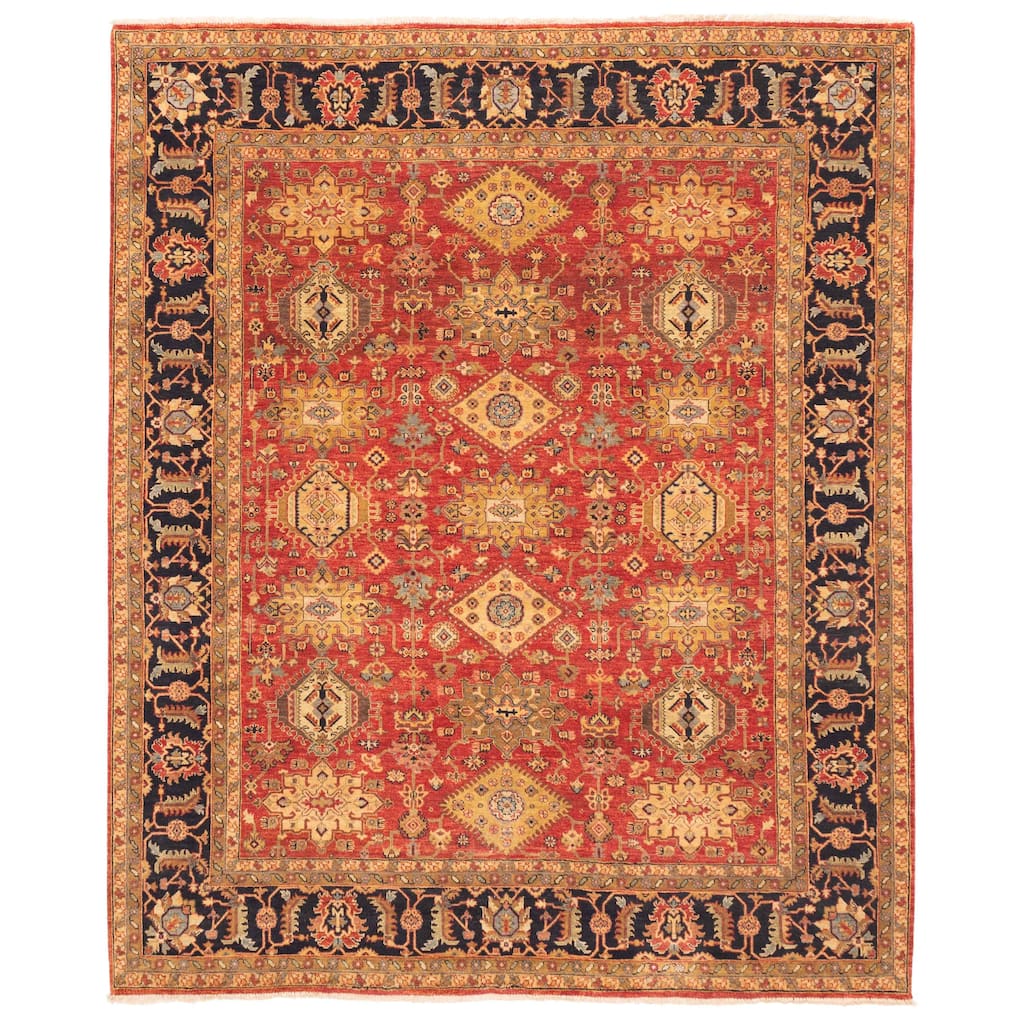 ECARPETGALLERY Hand-knotted Jules Sultane Red Wool Rug - 8'1 x 9'11