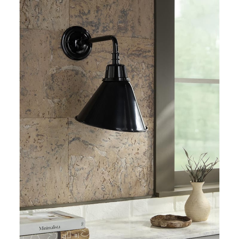 Livabliss Campo Rustic Wall Sconce Set of 2 - 14"L x 14"W x 14"H - Black