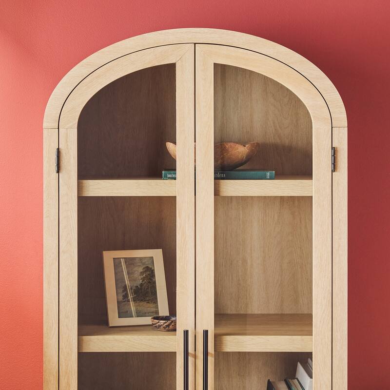 Middlebrook 3-Piece Set Writing Desk with 2 Glass Bookcases