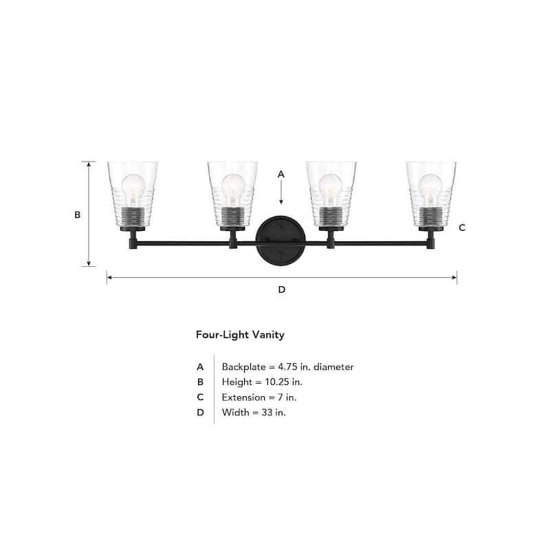 4 Light Vanity - 33.5