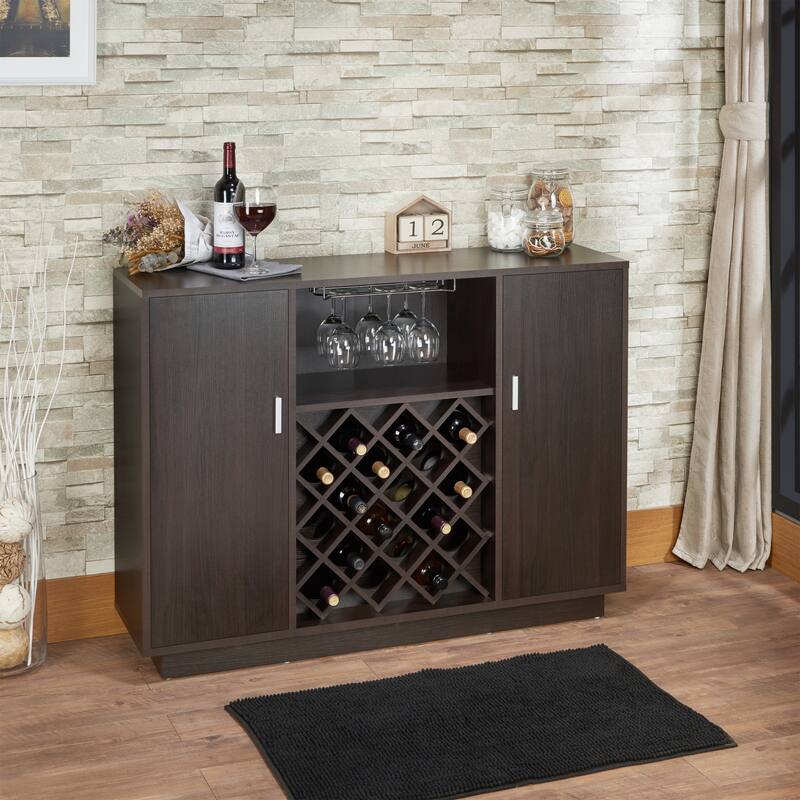 Charming Espresso Finish Wine Cabinet for Stylish Storage and Display