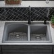 preview thumbnail 74 of 89, Karran Drop-In Quartz 33 in. 1-Hole 60/40 Double Bowl Kitchen Sink Kit