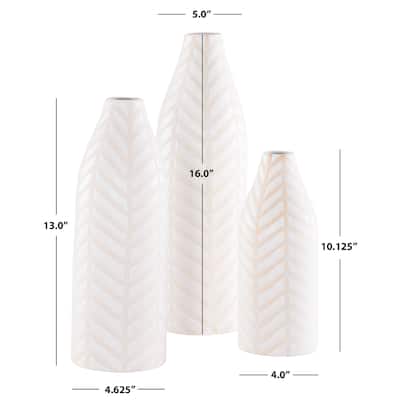 SAFAVIEH Lovetta Ceramic Decorative Vase (Set of 3) - 5Wx5Dx16H