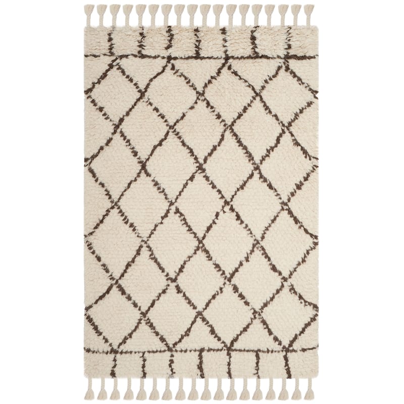 SAFAVIEH Handmade Casablanca Shag Magarete Tribal Wool Rug