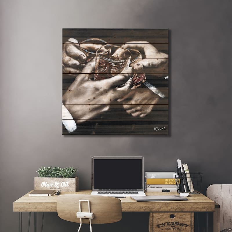 Cheers Print On Wood by Richard Young - Multi-Color