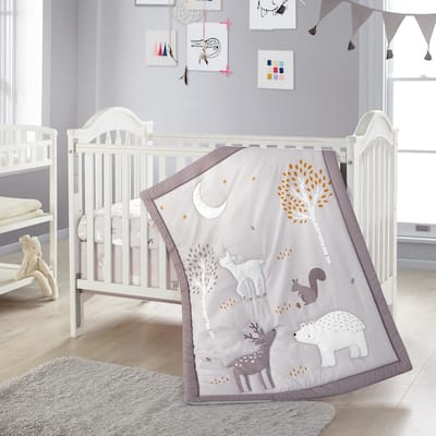 Nanshing Forest Friends 3 Piece Baby Nursery Crib Bedding Set