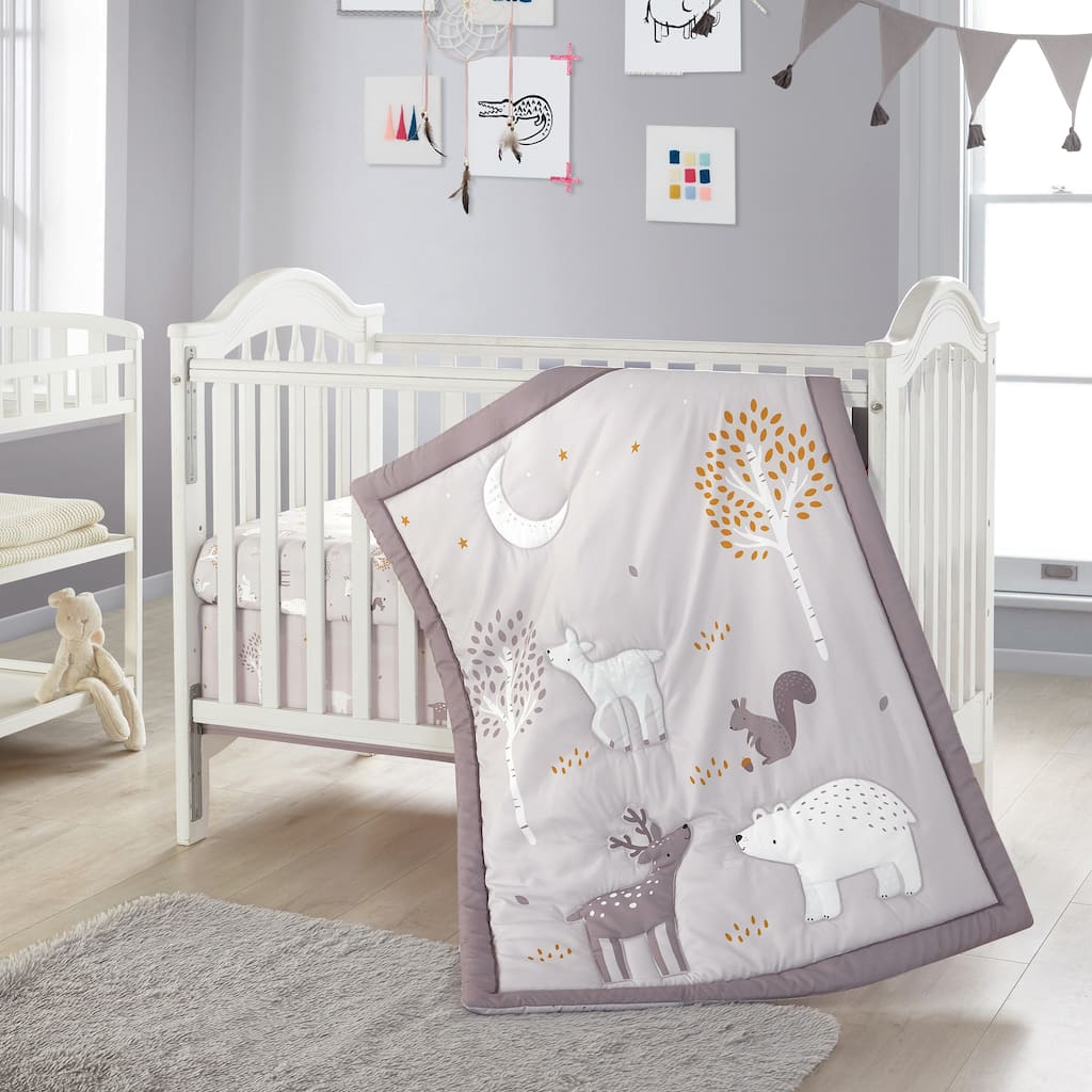 Nanshing Forest Friends 3 Piece Baby Nursery Crib Bedding Set