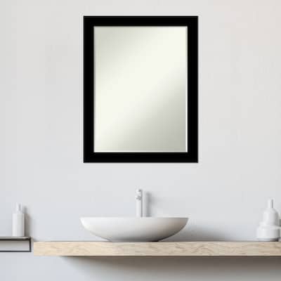 Basic Narrow Half-Inch-Bevel Wood Framed Bathroom Vanity Wall Mirror - Glass Size 18x24
