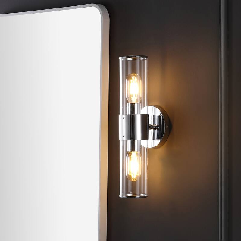 Cillian 15.5" 2-Light Mid-Century Modern Iron/Acrylic LED Sconce, by JONATHAN Y