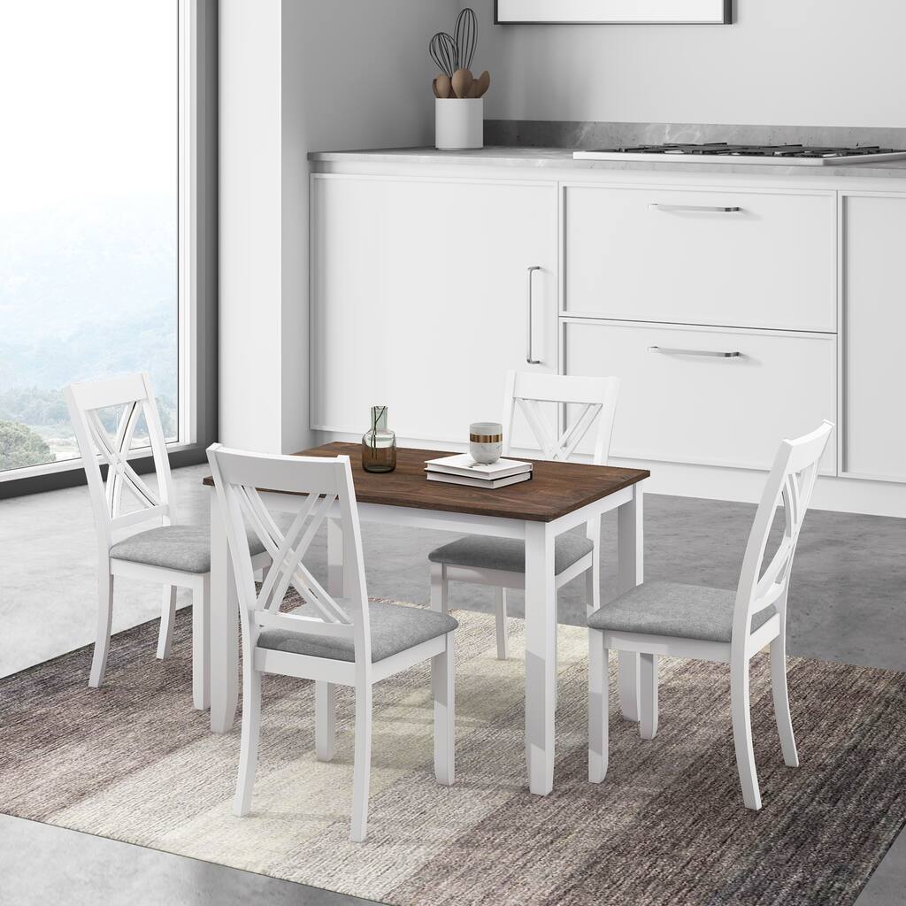 Jolly 5-Piece Rustic Minimalist Dining Room Set