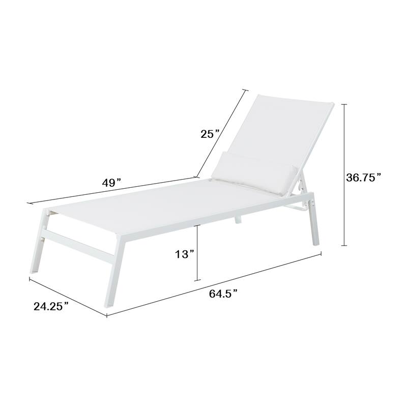 Outdoor Chaise Lounge Adjustable Patio Reclining Lounger Chair