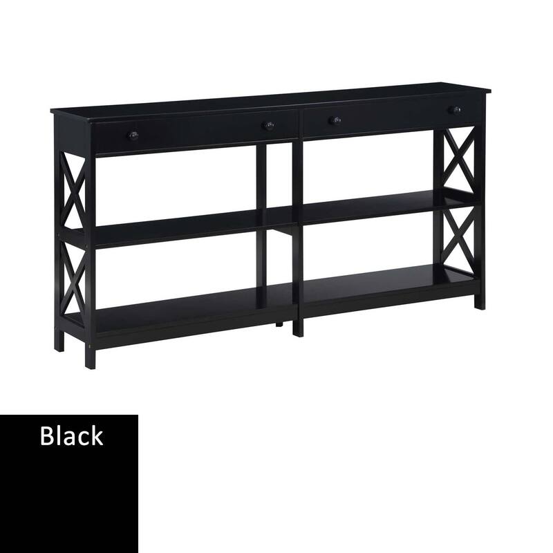 Convenience Concepts Oxford 2 Drawer 60 inch Console Table with Shelves