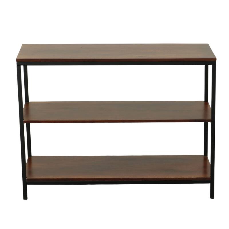 Handcrafted Rectangular Console Table - 40" - Brown and Black