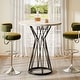 preview thumbnail 5 of 18, Faux Marble Bar Table, High Top Bistro Pub Cocktail Accent Table for Dining Room Coffee Shop Bar Party Kitchen