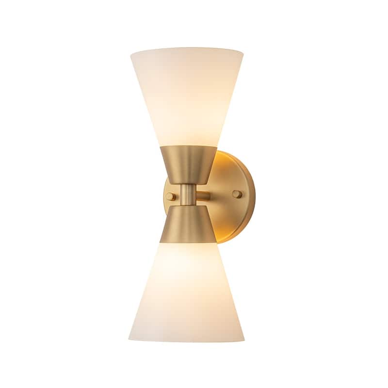 2-Light Hourglass Shaped Glass Wall Sconce