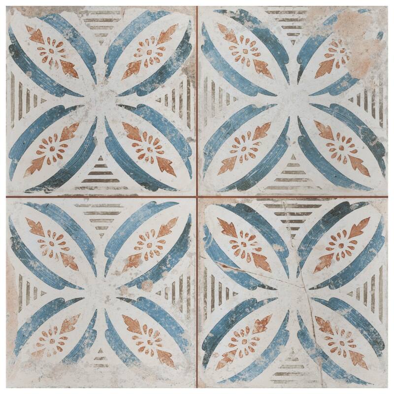 Merola Tile Kings Root Petal 17-5/8" x 17-5/8" Ceramic Floor and Wall Tile