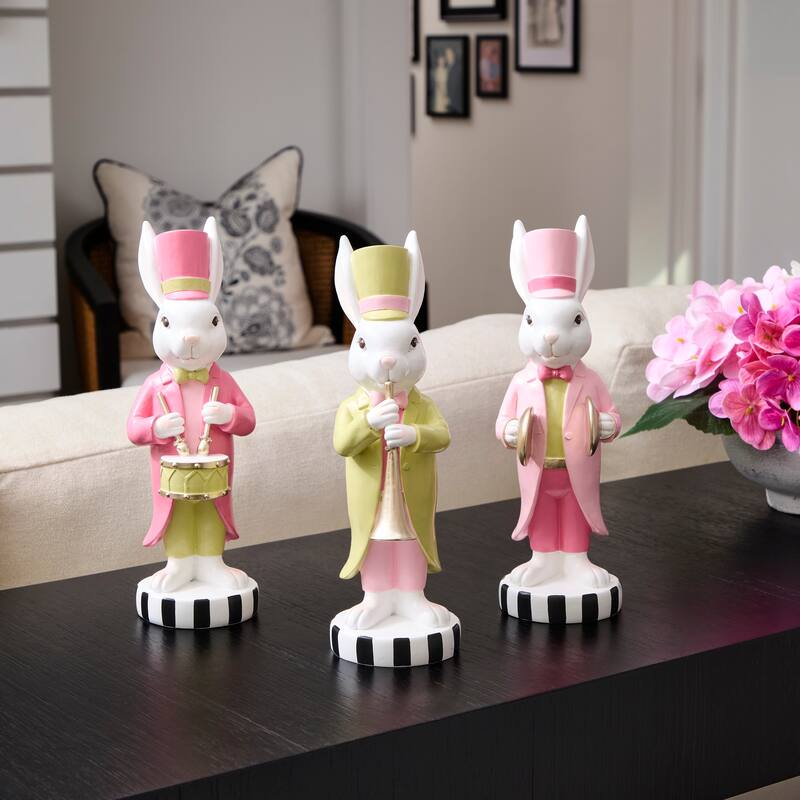 9" Resin Garden Bunny Band Set of 3