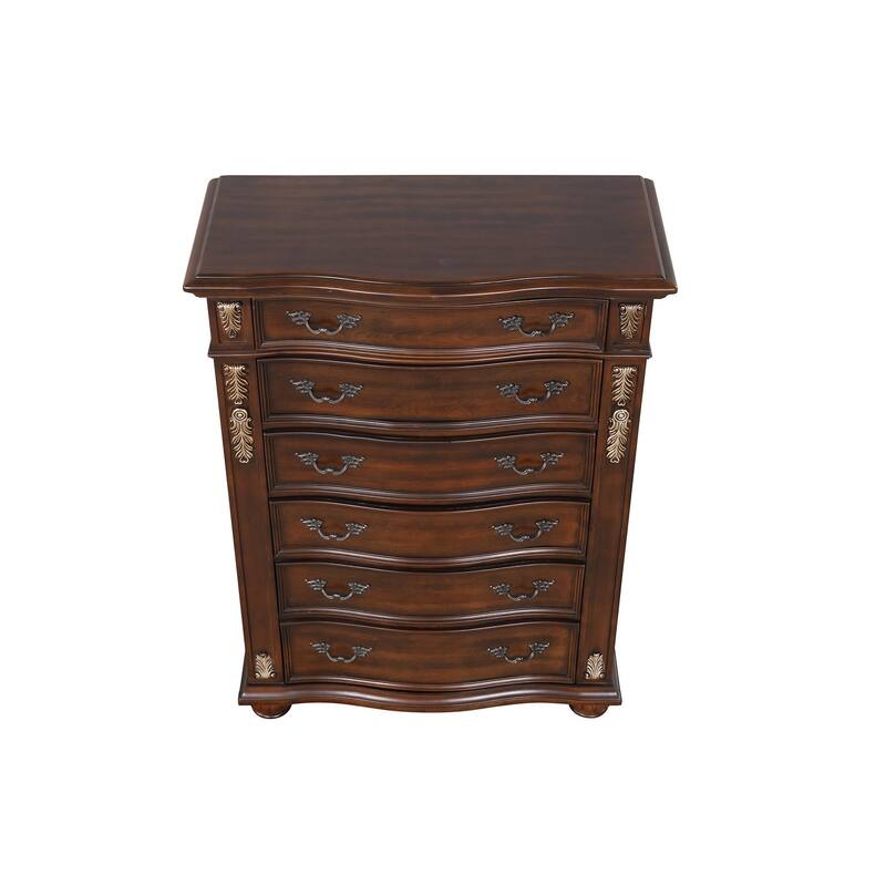 Lyon Cherry 6-Drawer 40 in. W Chest of Drawers
