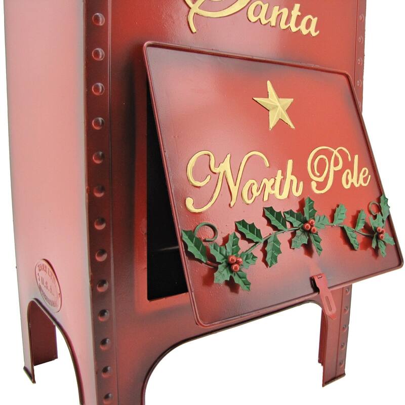 Set of 3 "Letters to Santa" Mailboxes - Red - Large