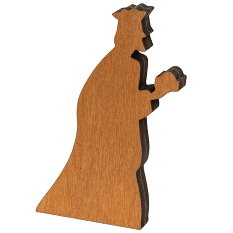Set of 7 Natural Wood Silhouette Nativity - Approx. 4" H x 3-6" W x .5" D each