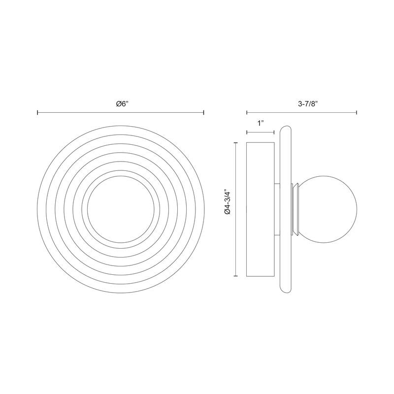 Alora Lighting WV346006 Dahlia 6" Tall LED Bathroom Sconce