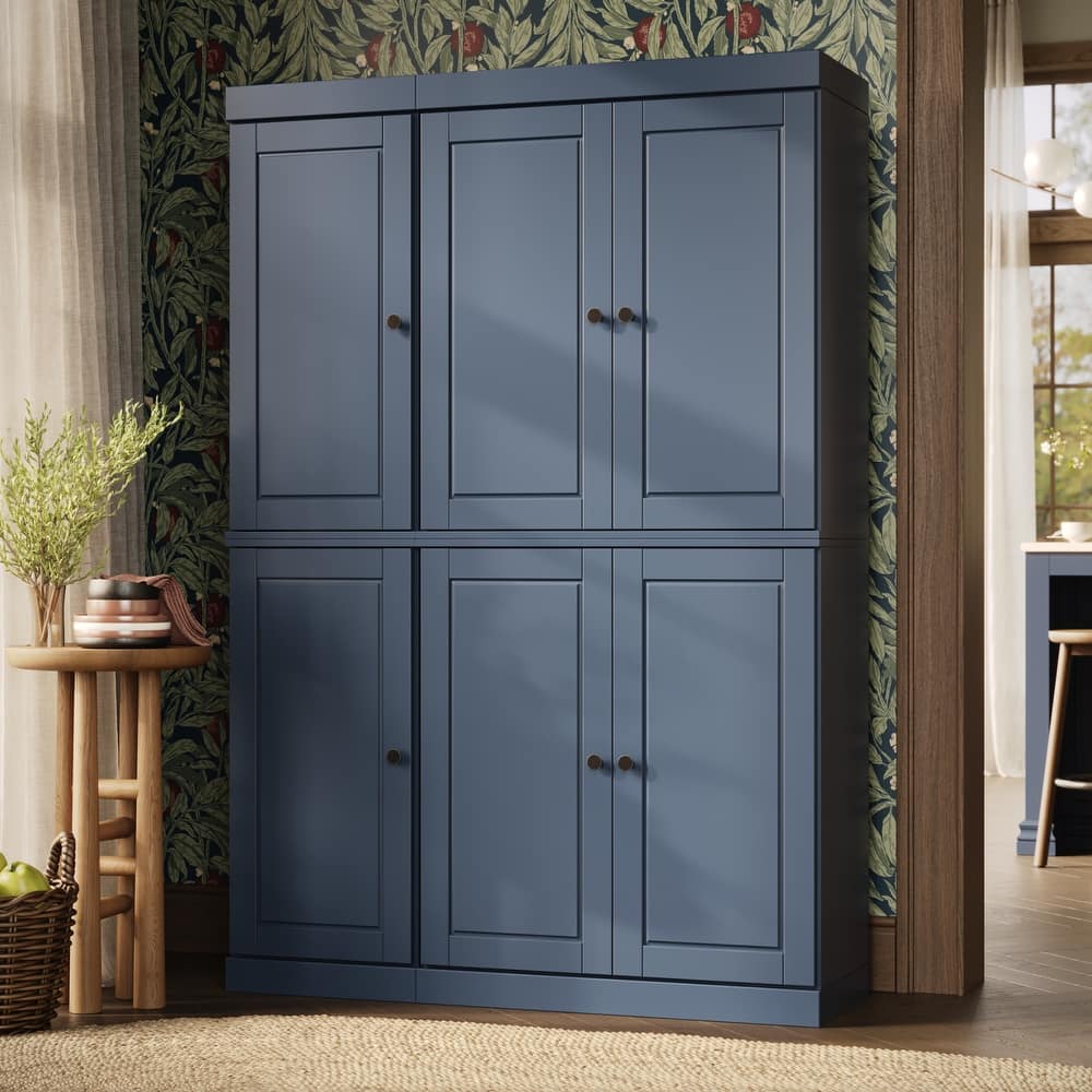 Palace Imports 100% Solid Wood Pantry Cabinet, Raised Panel Doors, Adjustable Shelves, 48.5" Wide, 71.5" Tall - 48.5" x 71.5"