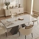 preview thumbnail 25 of 56, 110.24" Extendable Rectangular Sintered Stone Double Pedestal Dining Table Seat 8-12