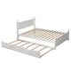 preview thumbnail 6 of 6, White Full Size Platform Bed Frame with Pull-out Trundle