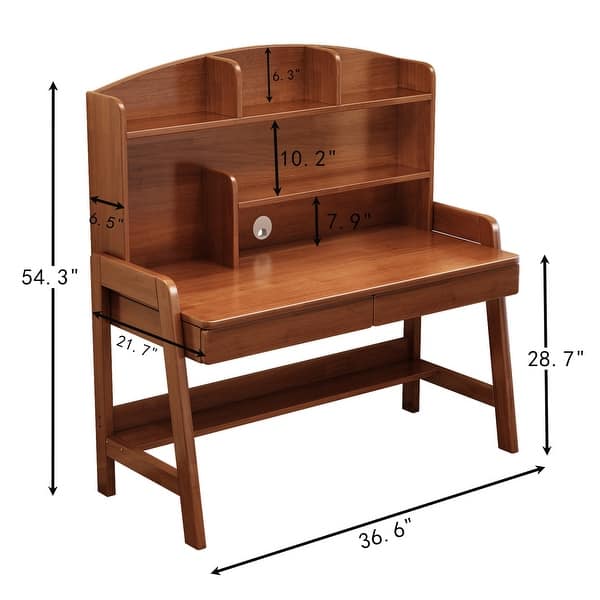 dimension image slide 1 of 3, Kids Desk , Children Study Desk, Computer Writing Desk for Home Office - 36.6" x 21.7" x 54.3"