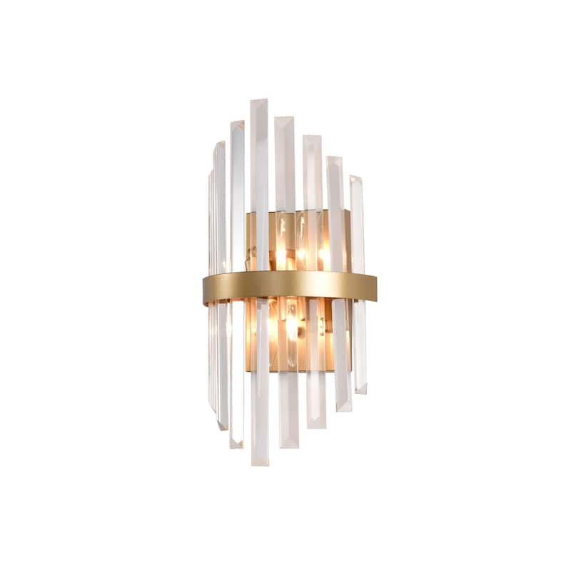 Casandra Glam 2-Light Crystal Glass Rod Decor Wall Sconce - Glossy Bronze