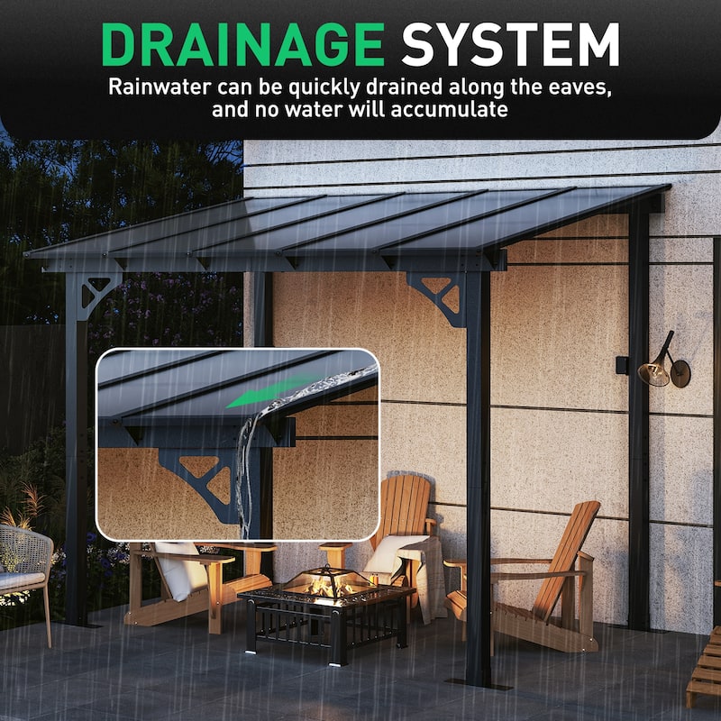 Outdoor Wall Mounted Gazebos, Lean to Gazebo with Sloped Roof