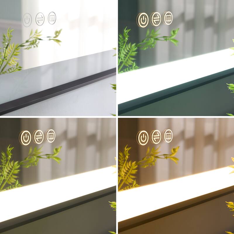 Wall Mounted Bathroom Heavy Duty Framed LED Mirror With bright light And And Memory Function