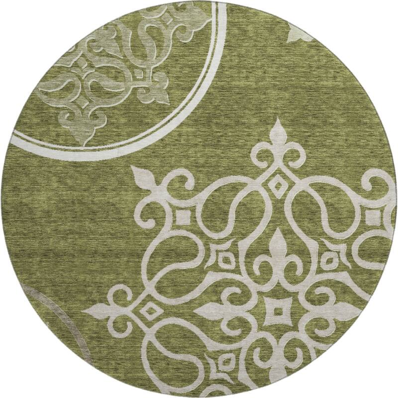 Premium Washable Super Soft Transitional Scroll Mayfield Rug