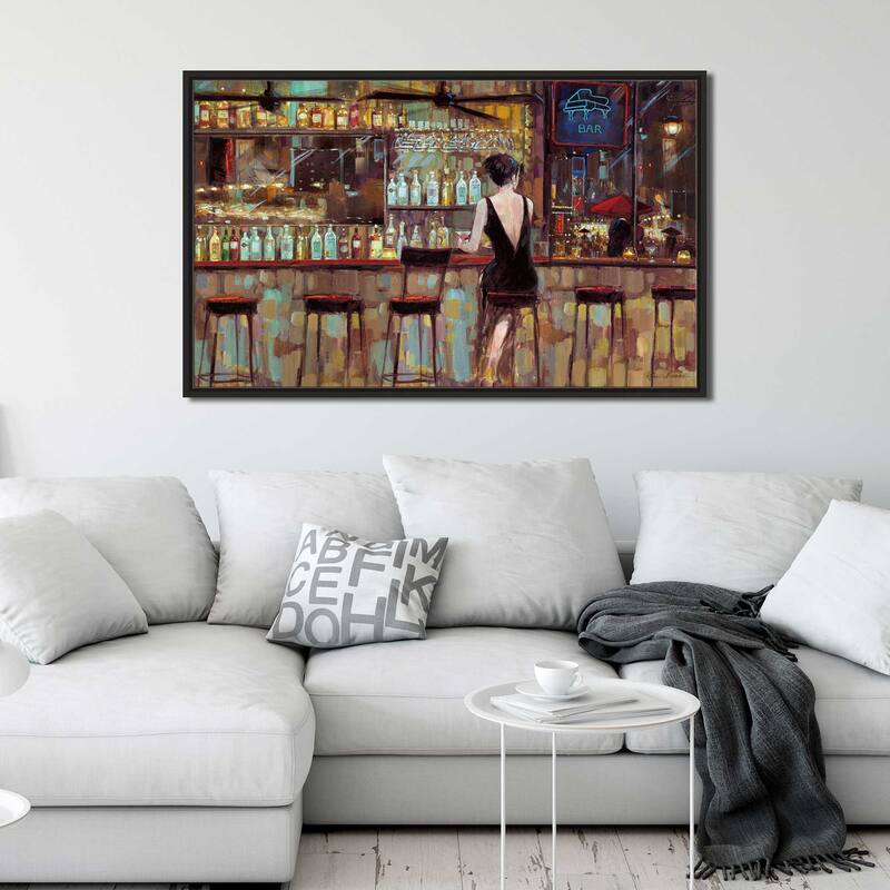 "Elegant in Black" by Ruane Manning Print on Floating Canvas