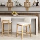 preview thumbnail 93 of 115, Gracie Modern Bar Stool, Boucle Upholstered Chair and Brushed Wooden Legs