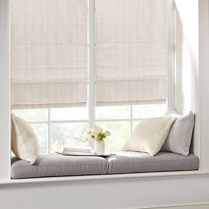 Basketweave Darkening Cordless Roman Window Shade