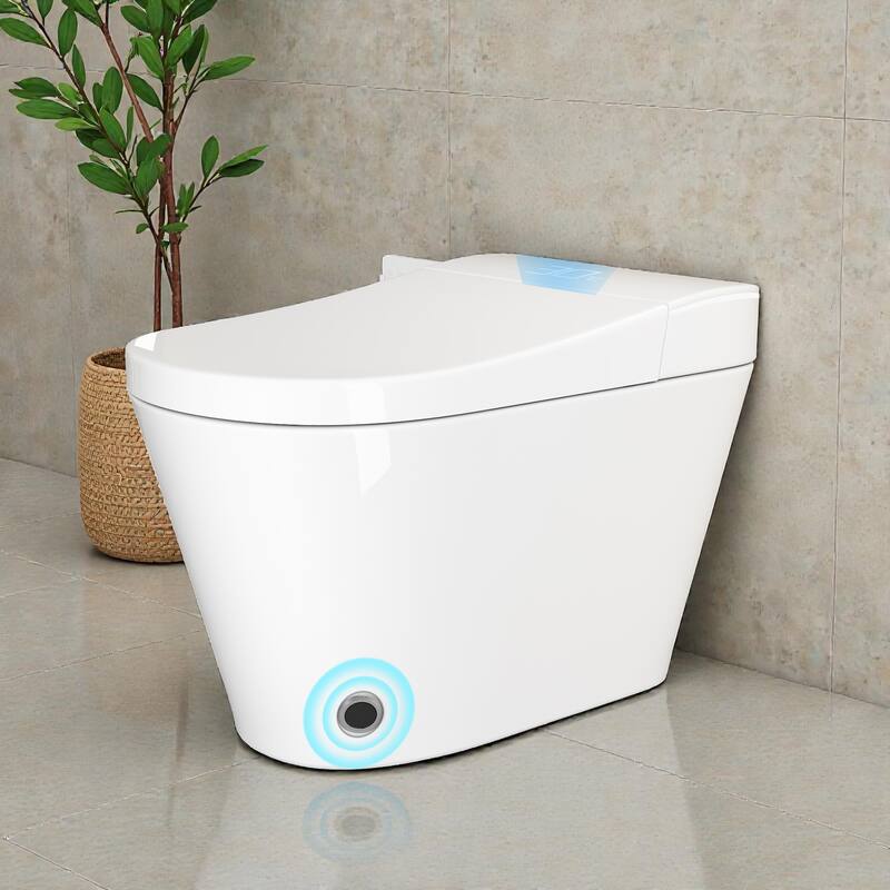 Smart One Piece Toilet with Built In Bidet. Auto Open Close Seat. Heated Seat. Warm Water. Dryer. Remote Control