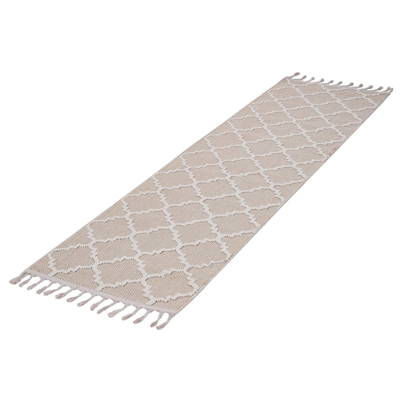 LOOM & LUXE Collection Ivory/Trellis Indoor/Outdoor Area Rug