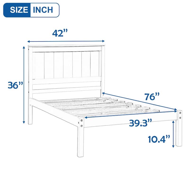 Harper & Bright Designs Wood Platform Bed with Headboard
