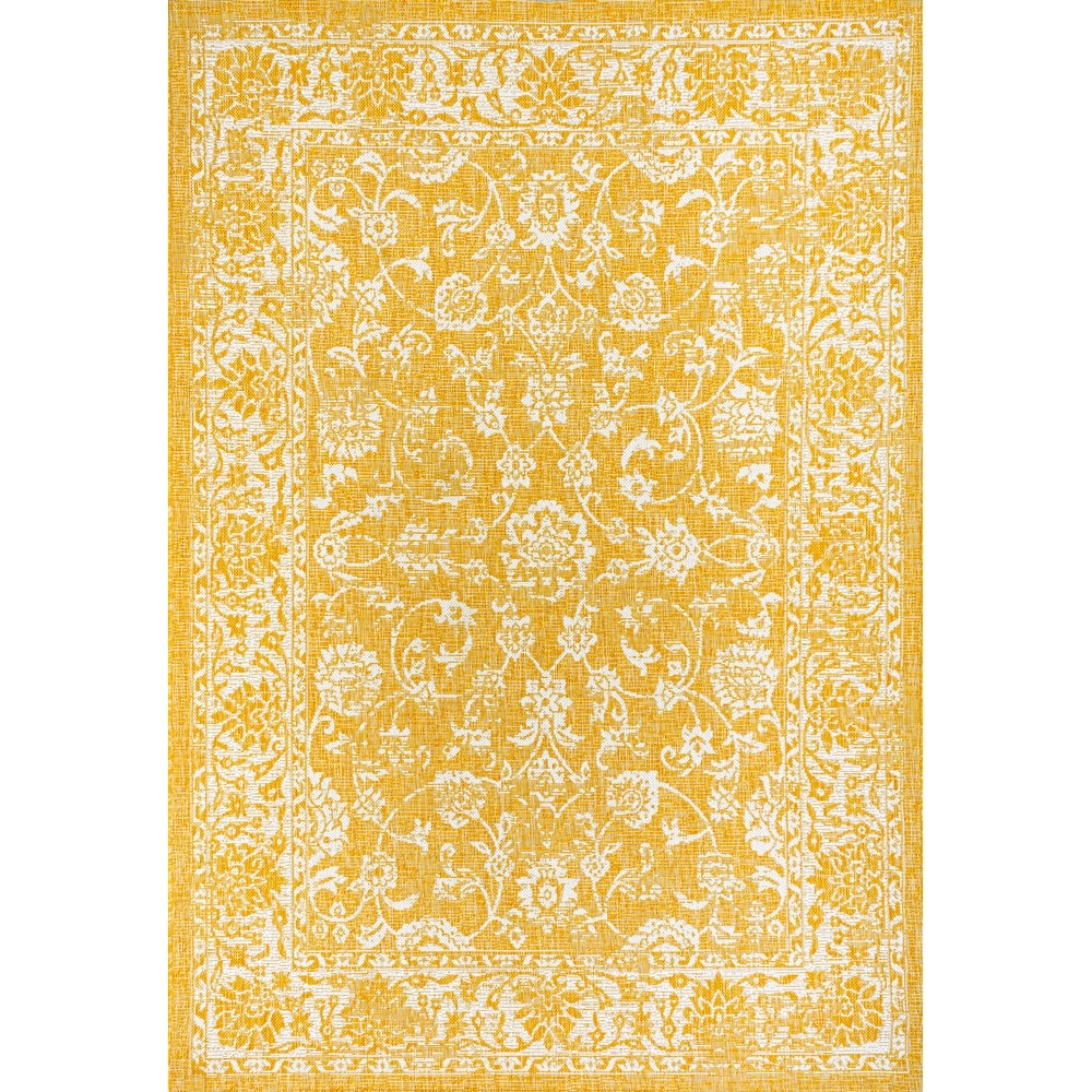 JONATHAN Y Sinjuri Bohemian Textured Weave Floral Indoor/Outdoor Area Rug