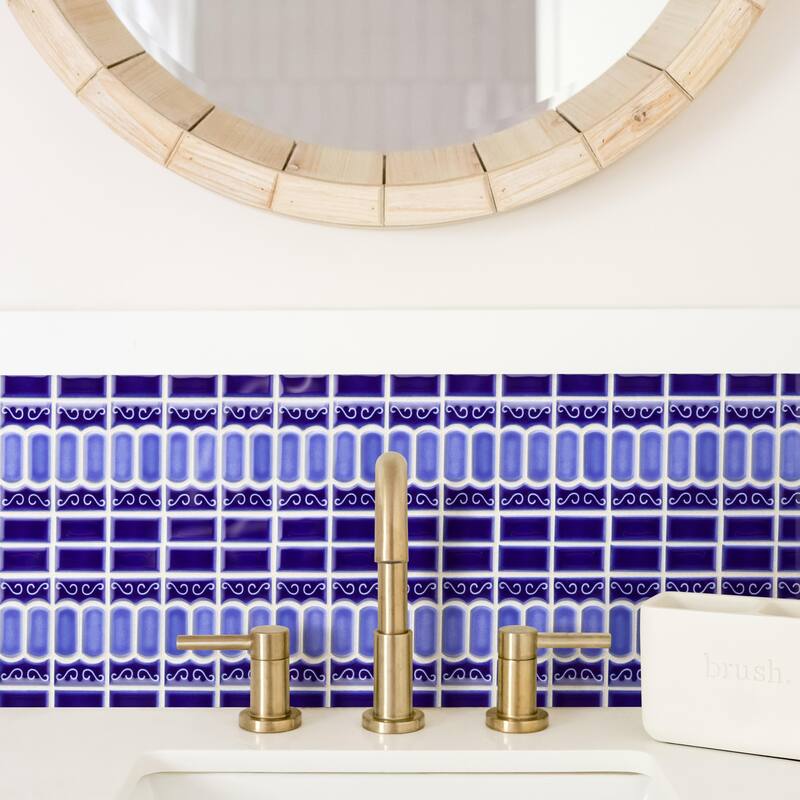 Merola Tile Modena Cobalt Blue 11-3/8" x 13-1/8" Porcelain Floor and Wall Tile