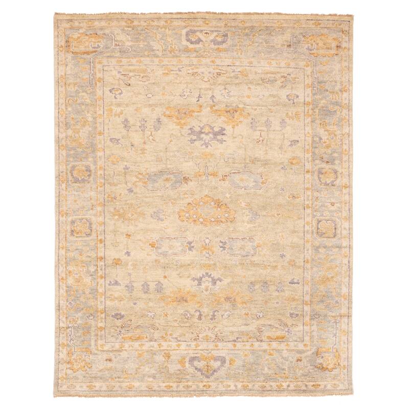 ECARPETGALLERY Hand-knotted Jules Serapi Light Olive Green Wool Rug - 7'11 x 9'11