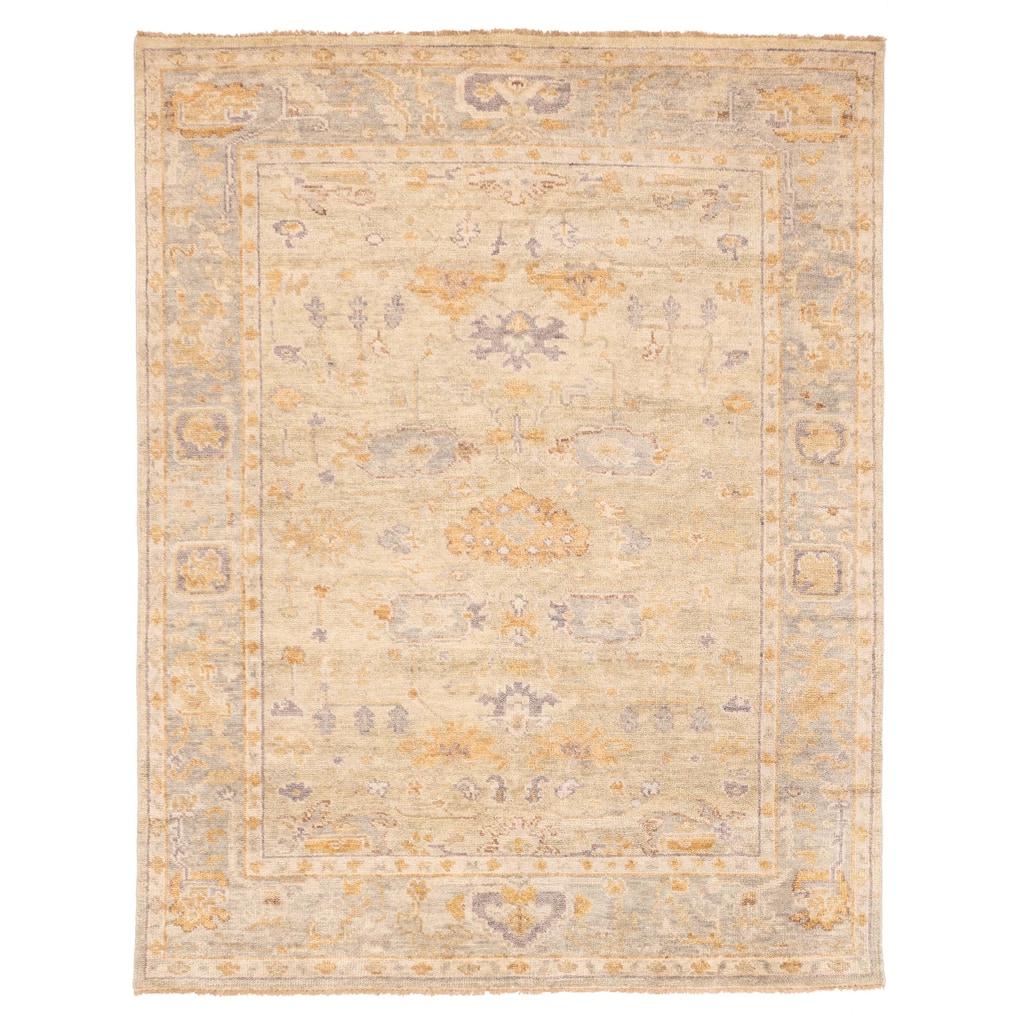 ECARPETGALLERY Hand-knotted Jules Serapi Light Olive Green Wool Rug - 7'11 x 9'11