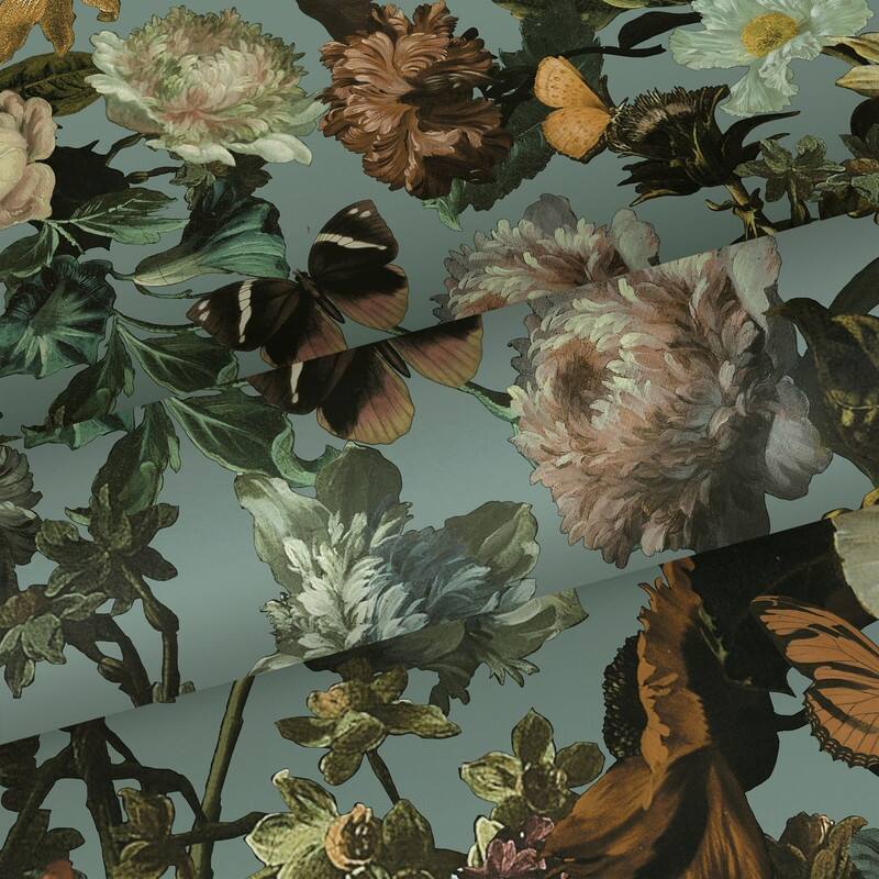 ESTA Home Zarinda Light Blue Flowers Wallpaper