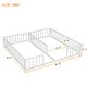 preview thumbnail 13 of 25, Double Twin Floor Bed with Fence, Guardrails, Without Door