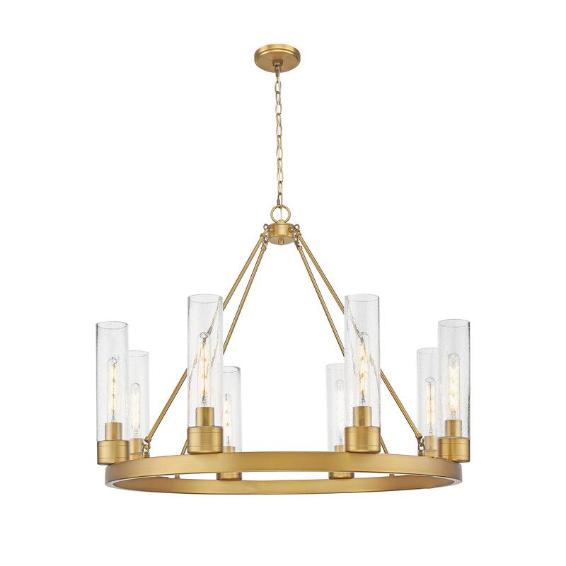 Innovations Lighting Downtown Urban - Boreas - 6 Light 36" Chandelier with 11" Shades - Brushed Brass/Seedy