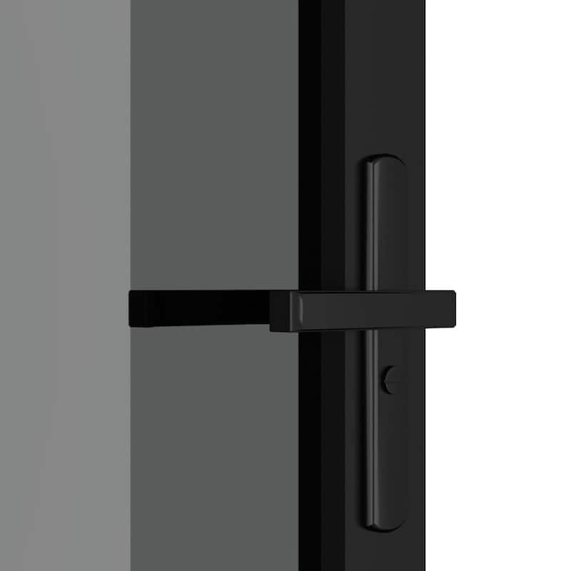 vidaXL Glass Door Interior Door with Alloy Handle ESG Glass and Aluminum Black