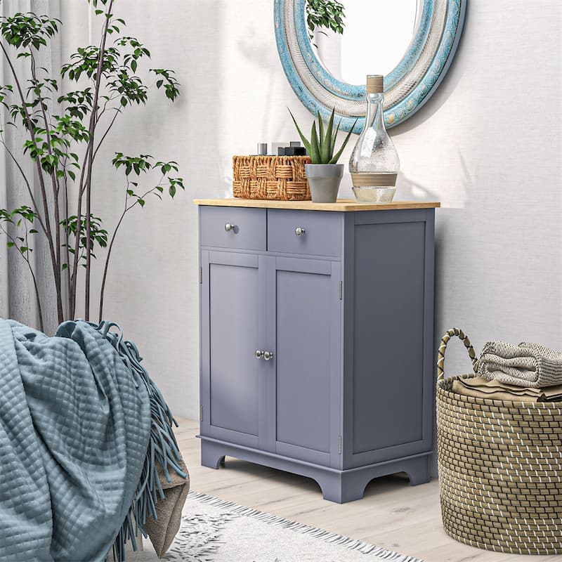 Sideboard Buffet Cabinet, Double Door Kitchen Cabinet,Adjustable Shelf