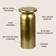 preview thumbnail 7 of 6, Miles Modern Metal Round Drink Table - Sleek Cylinder Mushroom Pedestal Accent End Side Table for Living Room Bedroom