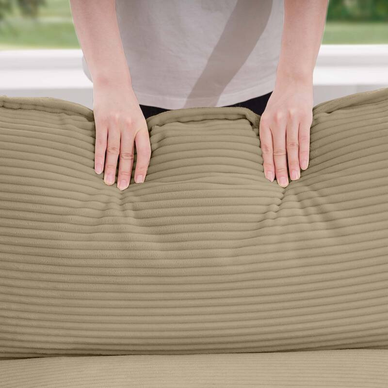 Corduroy Cloud Upholstered Modular Sectional Sofa, Free Combination